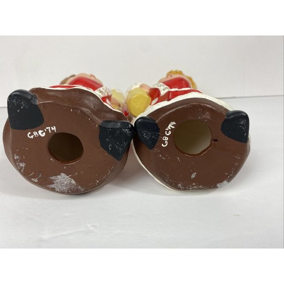 Vintage Ceramic Candle Holders Carolers Choir Girl & Boy Christmas Decor Mcm - Picture 6 of 9